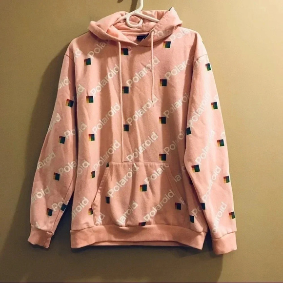 Polaroid Brand Women's Pink Logo Hoodie Sweatshirt Size Medium - Picture 1 of 9